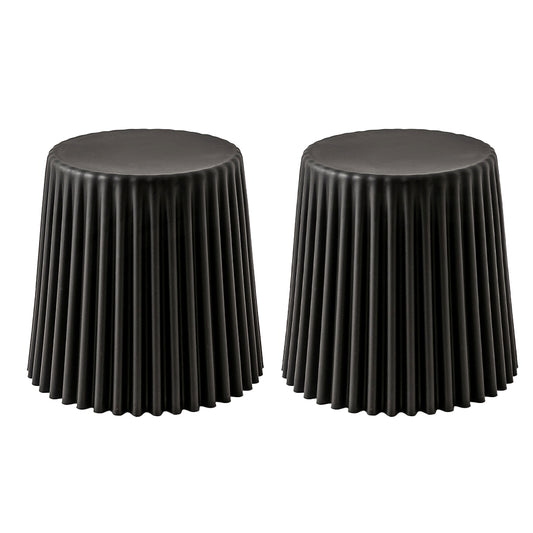 ArtissIn 2x Bar Stools Cupcake Plastic Foot Stool Black