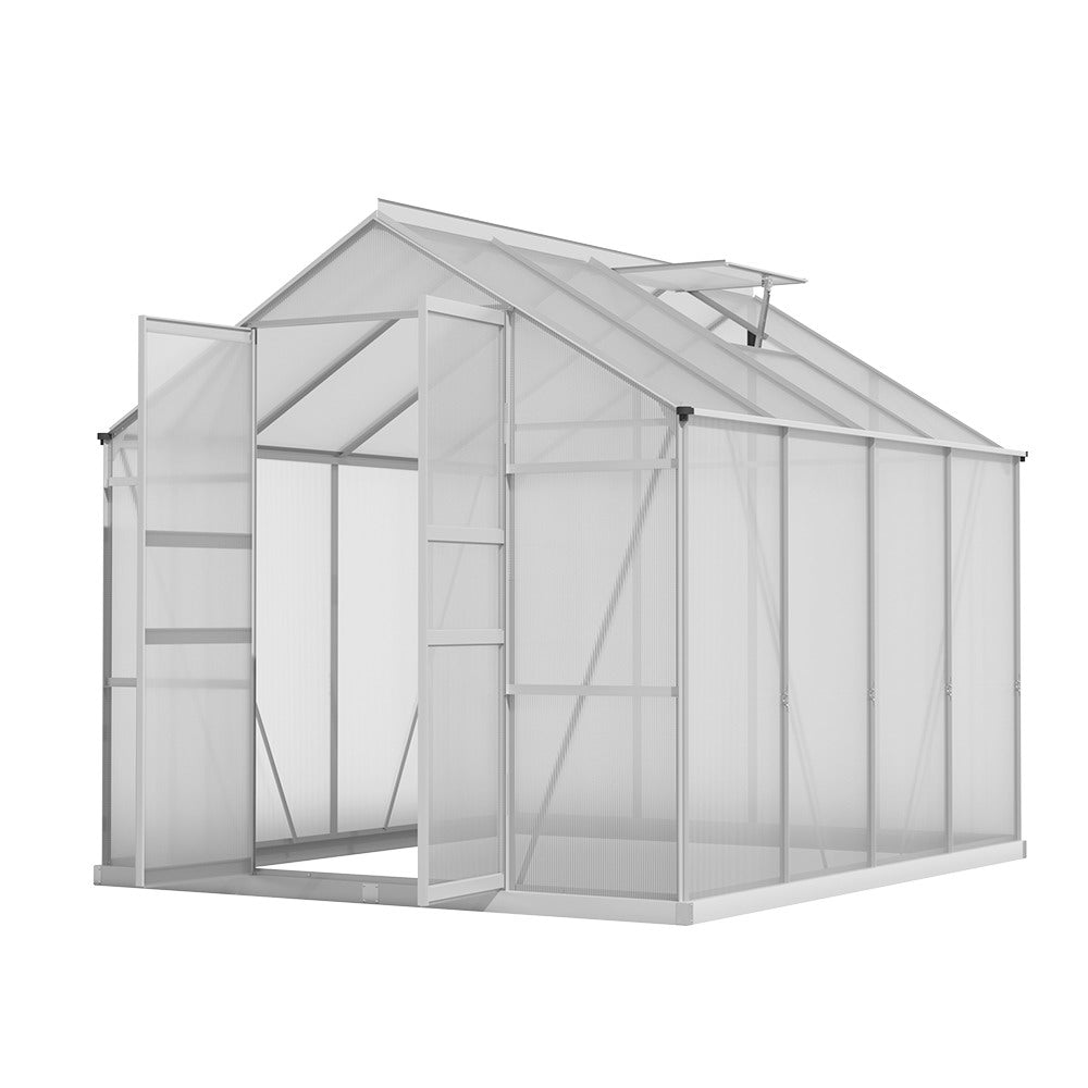 GMC Greenhouse 2.48x1.89x2M Aluminium Polycarbonate Green House Garden Shed