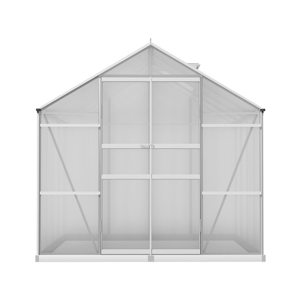 GMC Greenhouse 2.48x1.89x2M Aluminium Polycarbonate Green House Garden Shed