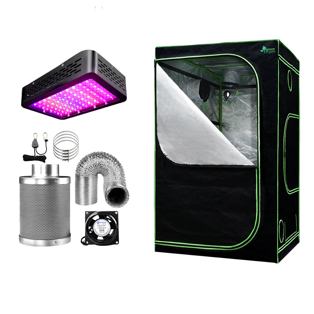 Greenfingers Grow Tent Light Kit 120x120x200CM 1000W LED 4" Vent Fan,Greenfingers Grow Tent Light Kit LED 1000W Full Spectrum 4" Vent 120x120x200CM