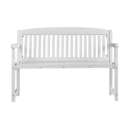 Gardeon Outdoor Garden Bench Wooden 2 Seater Lounge Chair Patio Furniture White