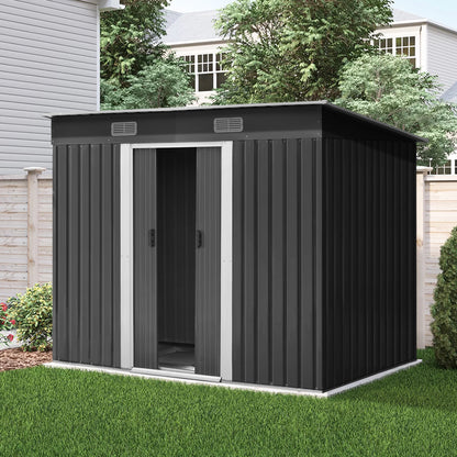 Giantz Garden Shed 2.38x1.31M w/Metal Base Sheds Outdoor Storage Tool Workshop Sliding Door