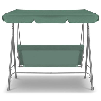 Milano Outdoor Swing Bench Seat Chair Canopy Furniture 3 Seater Garden Hammock - Dark Green