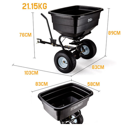 PLANTCRAFT Tow Behind Broadcast Spreader 90kg 105L Seed Fertiliser Tow Rotary