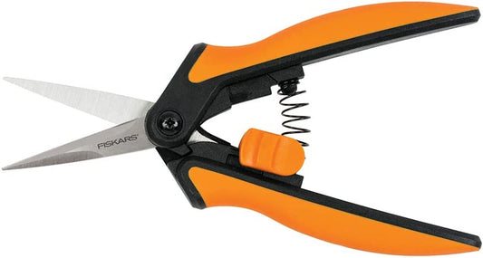 Fiskars Softouch Micro-Tip Pruning Snips - Non-Coated Blades for Precise Trimming of Delicate Plants