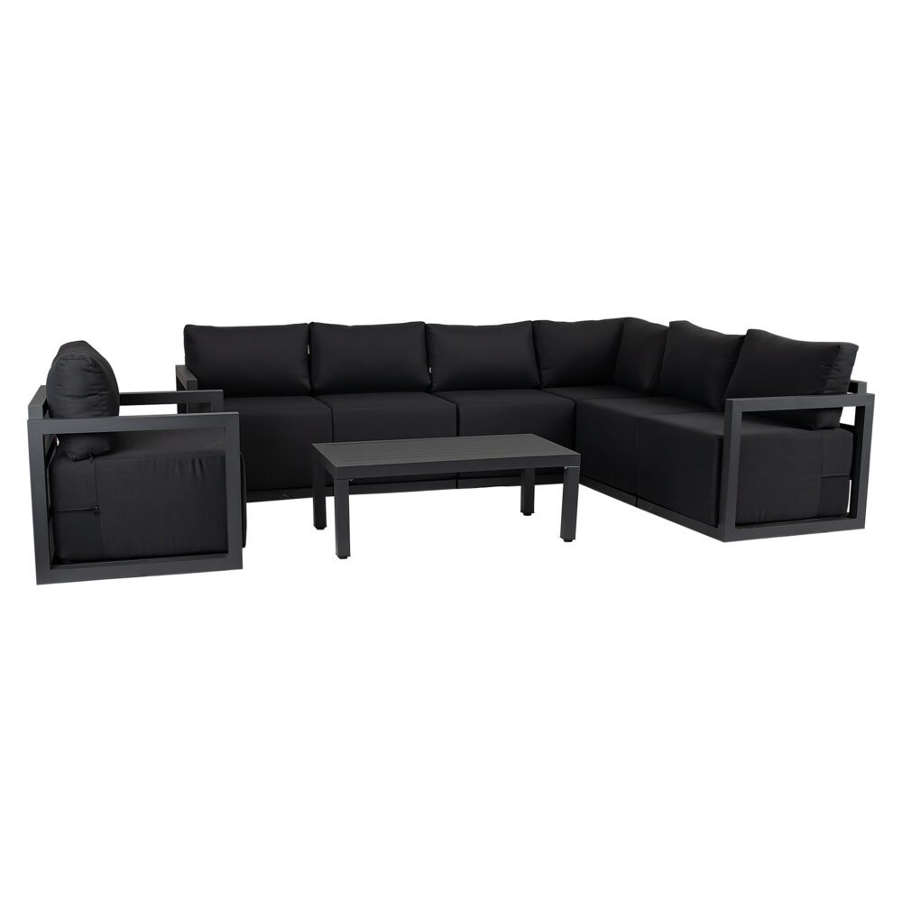 Alfresco 7-Seat Garden Lounge Set – Charcoal Grey