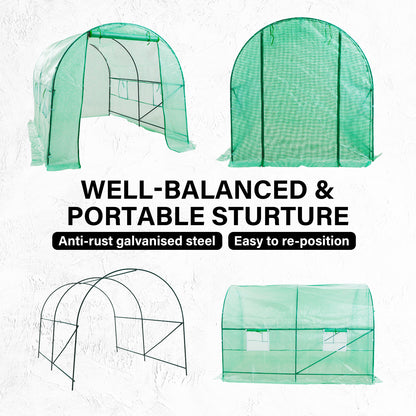 Greenhouse Walk-In Shed 3x2x2M PE Dome Tunnel Polytunnel