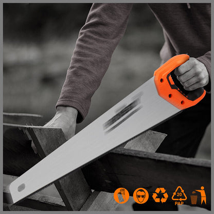 20" Hand Saw Sharp Cut Wood Plastic Cutting Heavy Duty Crosscut Saw 600mm Long