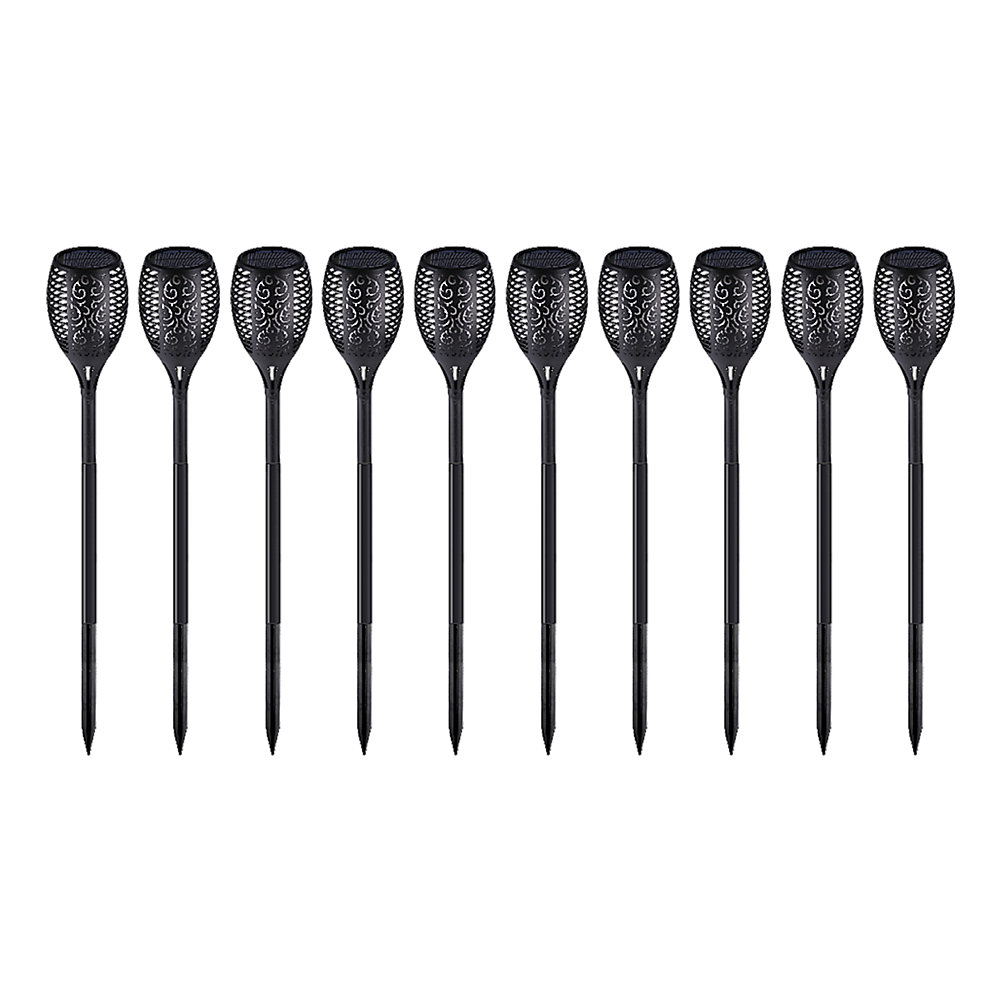 10 Pack Solar Torch Lights 96 LED Flickering Lighting Dancing Flame Garden Lamp