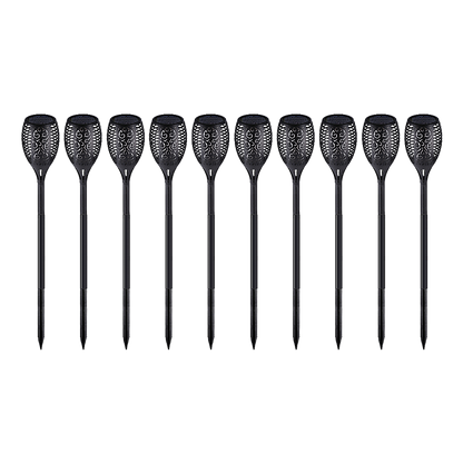 10 Pack Solar Torch Lights 96 LED Flickering Lighting Dancing Flame Garden Lamp