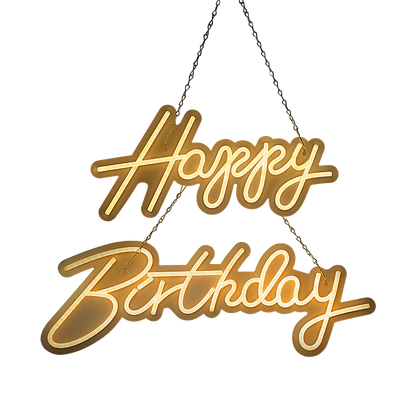 Happy Birthday Neon Sign Hanging Glowing Party Decoration