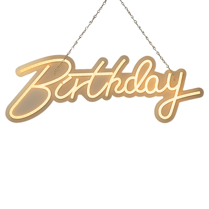 Happy Birthday Neon Sign Hanging Glowing Party Decoration