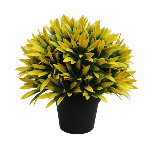 Small Potted Artificial Decorative Yellow Lily Plant UV Resistant 20cm