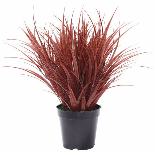 Artificial Ornamental Potted Dense Burgundy Grass 38 cm