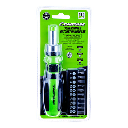 Taipan 11PCE Screwdriver Ratchet Set Premium Quality Chrome Vanadium Steel