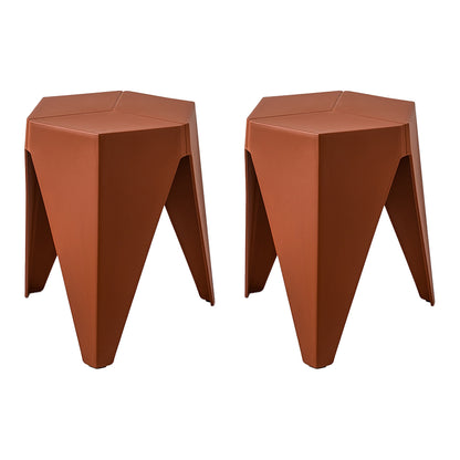 ArtissIn 2x Bar Stools Puzzle Plastic Foot Stool Red