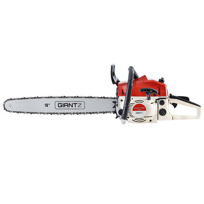 Giantz Petrol Chainsaw Commercial E-Start 18''