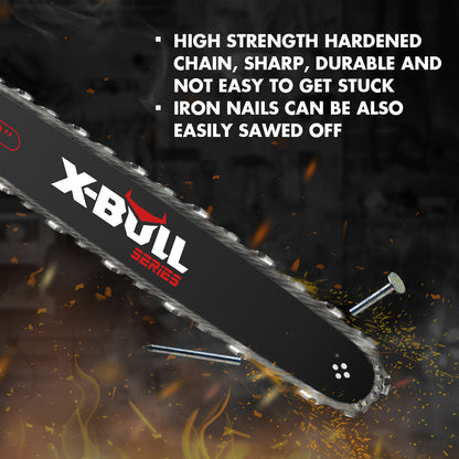 X-BULL Chainsaw Petrol Commercial 62cc 20" Bar E-Start Tree Pruning Top Handle