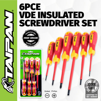 Taipan 6PCE VDE Insulated Screwdriver Set 1000V Safe Premium Quality